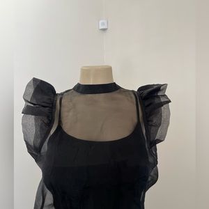 Joie Organza Puff Sleeve Top size Extra Small